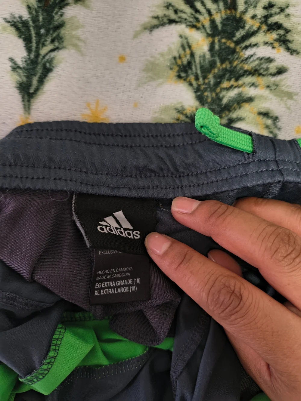 Adidas For Boys Black & Green Athletic Shorts Size XL